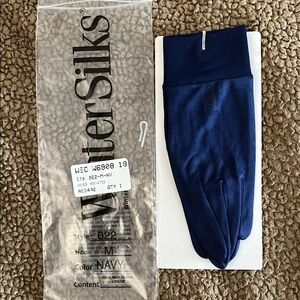 WinterSilks 100% Silk Glove Liners NAVY SIZE: Medium; Style 022. NEW.